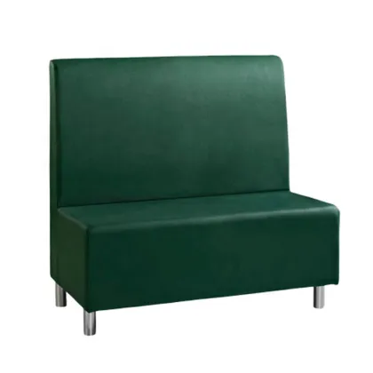 Blackish Green Leather Restaurant Booth Seating