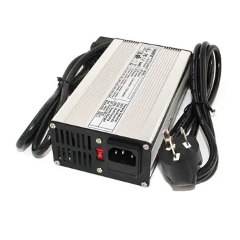 High-Power Lithium Battery Charger with Adjustable Voltage and Multiple Current Options, Including Various Plugs