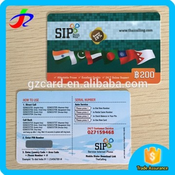 customized printed Free Sample Calling card / Prepaid phone card / Scratch card for mobile phones