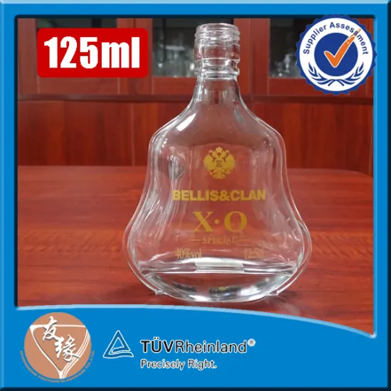 125ml small xo liquor packaging transparent glass bottle supplier