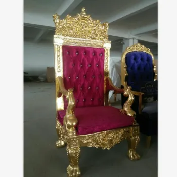 hotel furniture gold frame wood king queen throne