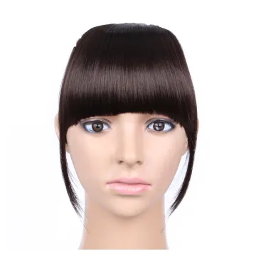 AliLeader Top Selling Wholesale Silky Straight Neat Hair Bangs Synthetic Clip In Hair Bangs Fringe Hair Extension