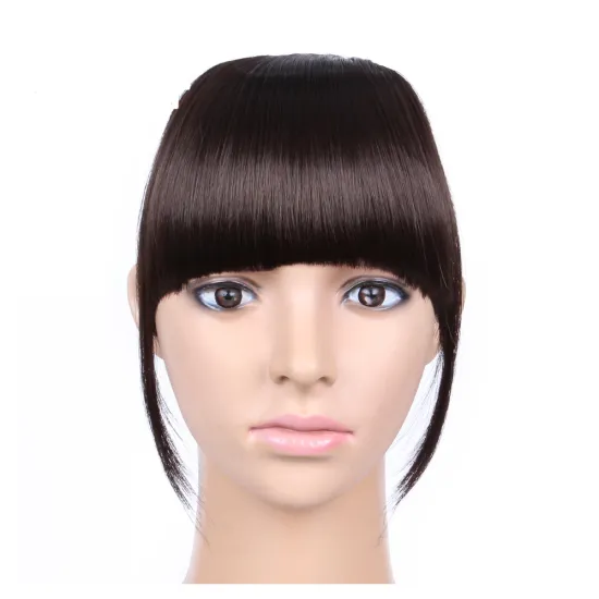AliLeader Top Selling Wholesale Silky Straight Neat Hair Bangs Synthetic Clip In Hair Bangs Fringe Hair Extension