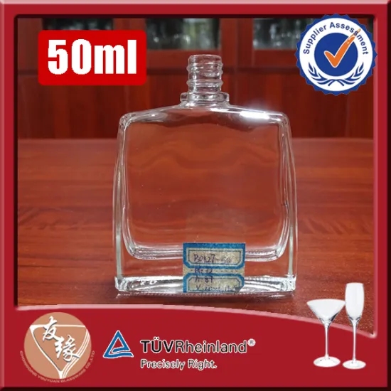 custom made high flint glass 50ml perfume glass bottles supplier