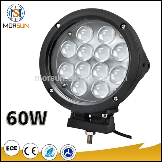 7" round led work light 60w led driving light super bright led work light 60w