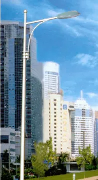 Galvanized Steel Road Street Light Poles With Single Arm