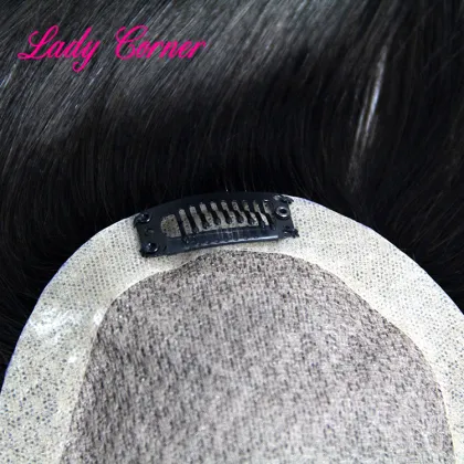 Indian human hair silk base/Swiss lace topper other artificial hair
