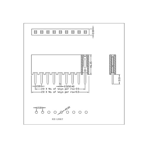 2.0mm Female Header 2.0mm Female header single row straight type Manufactory