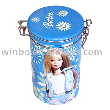 Tin cartoon kids mini round multipurpose box