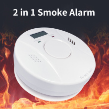 Factory Wholesale Price 2 in 1 Smoke Sensor Detector LCD Smoke and Carbon Monoxide Combo Fire Alarm