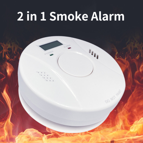 Factory Wholesale Price 2 in 1 Smoke Sensor Detector LCD Smoke and Carbon Monoxide Combo Fire Alarm
