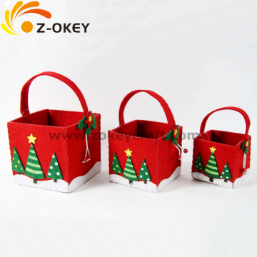 Square basket felt materail for Christmas decoration