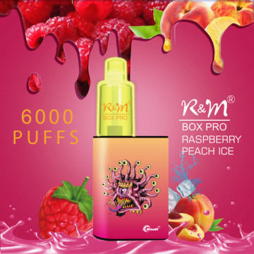 R &amp; M Box Pro 6000 퍼프 일회용 vape rgb