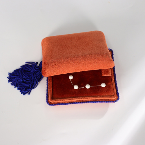 Personalised Elegant Velvet Suede Tasseled Bracelet Box