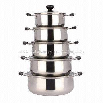 Stainless Steel Cookware Set, 5-piece, Sized 16-24cm
