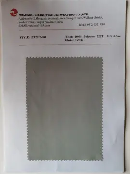 100% Polyester 320T F-D 0.3cm Ribstop Taffeta