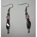 Hematite Earring with silver color finding