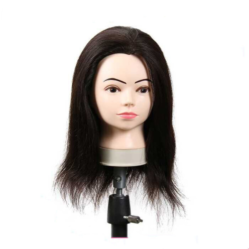 100% NATURAL COLOR  HUMAN HAIR TRAINING MANNEQUIN HEADS CAN PERM,BLEACH,CURL,COLOR,CUT