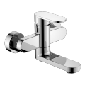 Single lever bath facuet for exposed installation