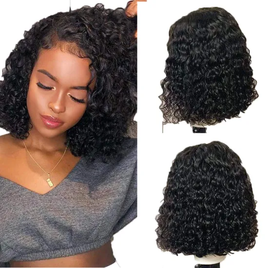 Real Virgin Raw Hair Extension Glueless Transparent Human Hair Braid Curly Hd Full Lace Front Peruvian Bob Wig
