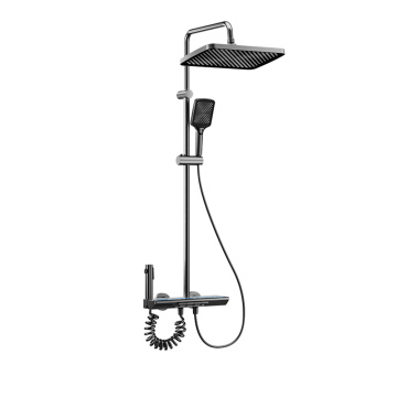 Exposed Rainfall Digital Display Bathroom Shower Set