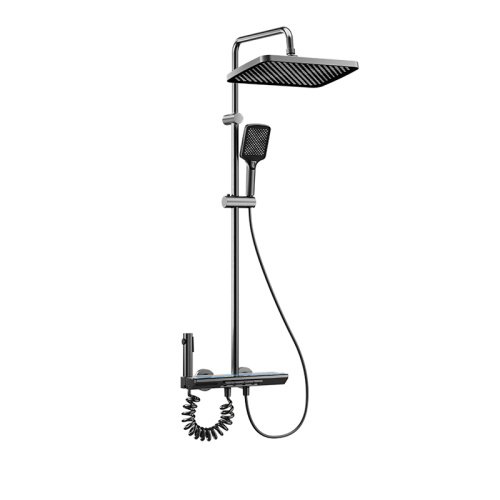 Exposed Rainfall Digital Display Bathroom Shower Set