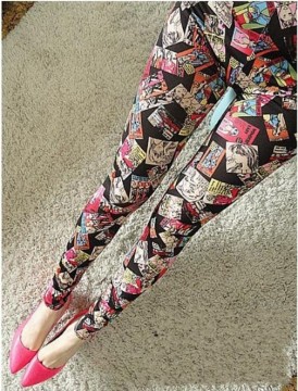 China Wholesale Milk Silk Thin Section Printing Little Girls Photos Casual Sexy Tight Leggings 9539