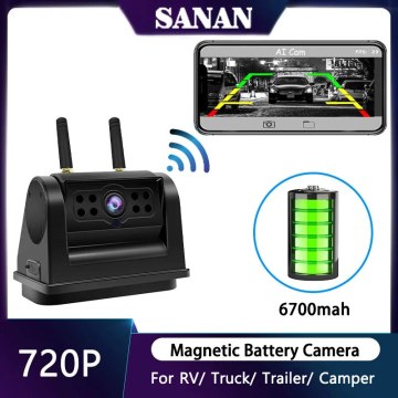 2.4G اللاسلكي HD الجانب/الرؤية الخلفية RV Camera Battery مدعوم من BSD إنذار مضاد للماء المساعدة في التثبيت المغناطيسي المحمول المحمول