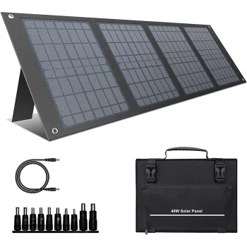 40W Portable Foldable Solar Panel Kit for 100-300W Power Stations - Ideal for Camping and RV Trips