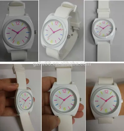 Students Candy Colorful Silicone brand name fashion lady watches & Clock