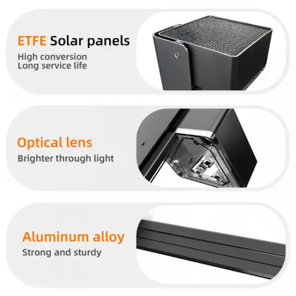 Aluminum Solar Garden Light Outdoor Pillar Solar Lights