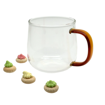 Cazas transparentes personalizadas OEM/ODM con mango - té de vidrio de borosilicato alto y tazas de café