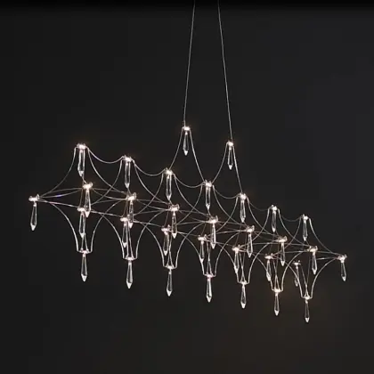Simple Personalized Creative Hanging Lamp: Designer Luxury Crystal Chandelier for Restaurant Front Desk - Special Price