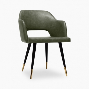 Green Leisure Raven Carver Dining Chair - Luxury Industrial Armchair