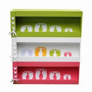 Wooden kids shoe rack/children's furniture/shoe rack, stackable, EN 71 certified