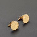 Men's Luxury 18K Gold Plated Steel Cufflinks Button French Shirt Accessory for Weddings and Parties Perfect Gift