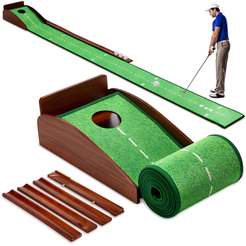 Alfombra de golf para entrenamiento en interiores con rampa