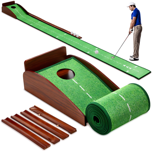 Alfombra de golf para entrenamiento en interiores con rampa