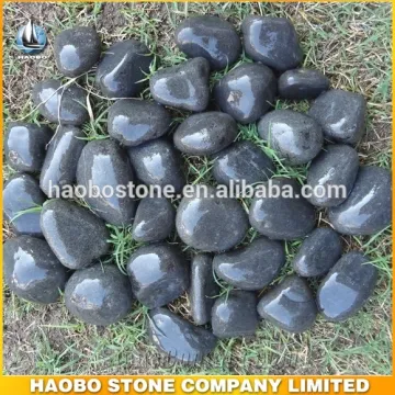 Wholesale polished black natural pebble stone