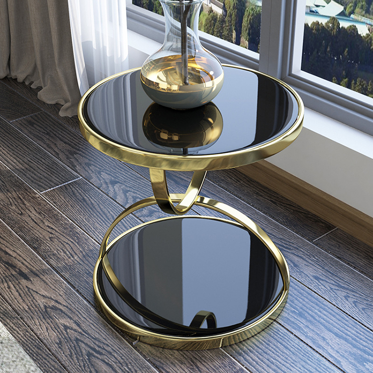 Round Tempered Glass Coffee Table Set