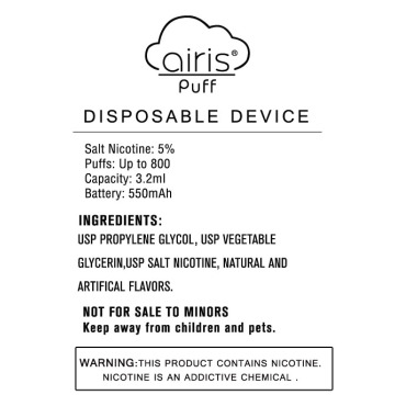 Disposable Vape 800puffs Airis Puff