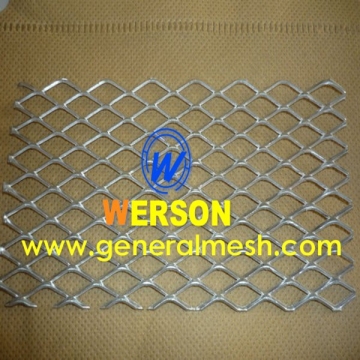 general mesh expanded metal mesh equipment guard, silver and powder coated