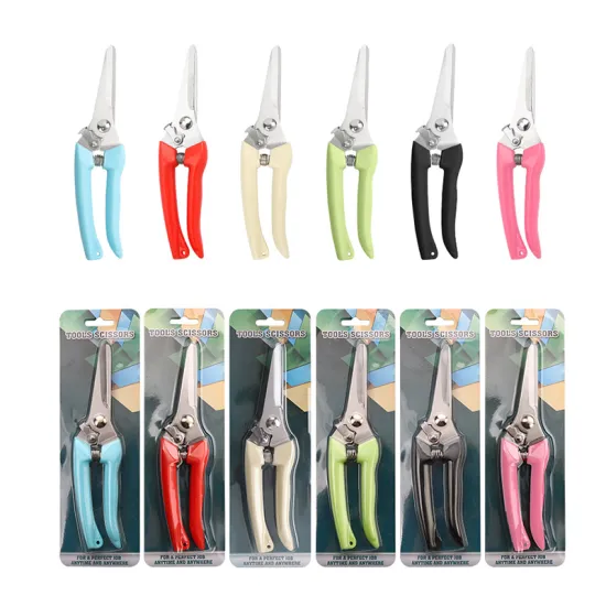 HD069 Stainless Steel Pruning Shears with Multifunctional Features: Ideal for Garden Work and Fruit Picking - Comes with Paper Packaging