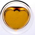 Nuova tazza di tè in vetro a forma di cuore a forma di cuore