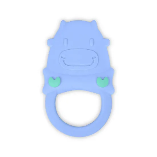 LFGB Food Grade BPA Free Eco Friendly Custom Reusable Cute Animal Cow Silicone Teether Teething Toy For Baby Infant & Kid