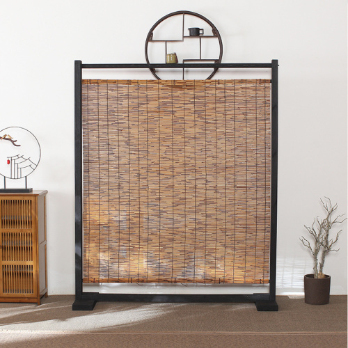 Vintage living room rattan room divider privacy screen