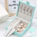 Fashion girl portable PU small jewelery storage box