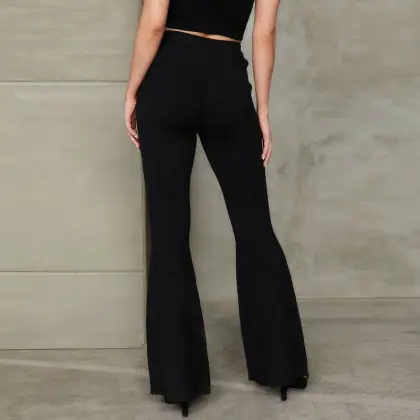 Womens Fashion Slim Fit Rib Casual Pants