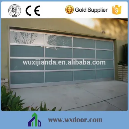 Aluminum Tempered Glass Insert Sectional Garage Door