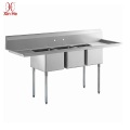 Stainless Steel 3 Compartment Sink With Double Dranboards